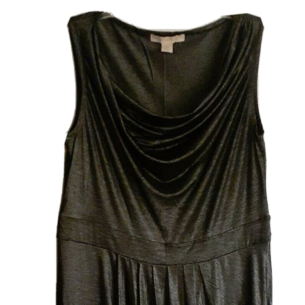 Vintage Jonathan Martin Grey Metallic Slimming Evening Cocktail Dress size L